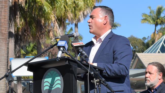 Deputy Premier John Barilaro at the announcement of Russell Crowe's new film studio at Pacific Bay Resort this week.