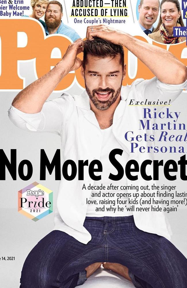 Ricky Martin on the cover of People magazine’s Pride issue. Picture: People