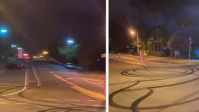 A local resident says his family was visiting during a hooning incident on Saturday night, scaring his grandchildren. Photo: Facebook