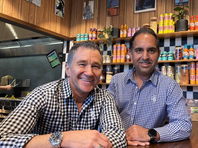 Nando's Launceston business owners Tim Archer and Raz Haroon pleased with the the community response to the newest location. Picture: Alison Foletta