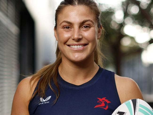 DAILY TELEGRAPH SEPTEMBER 30, 2024. Roosters NRLW player Jess Sergis at Sydney Roosters NRLW HQ, Moore Park. Picture: Jonathan Ng