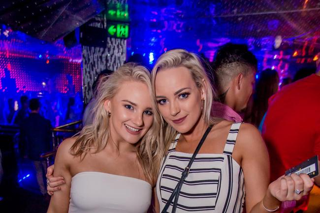 Mikayla Grahame (left) and Tori-Lee Burke at Havana nightclub, Surfers Paradise