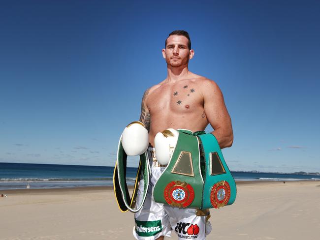 Boxer Demsey McKean at Broadbeach on the Gold Coast. Picture: Jason O'Brien