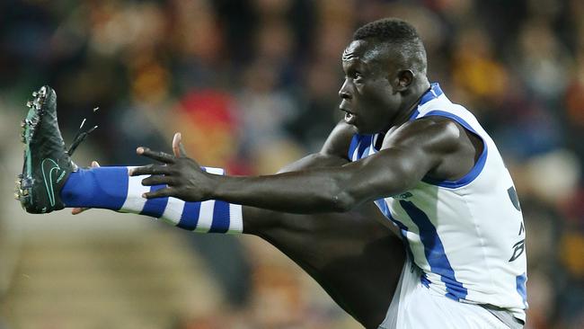 Majak Daw has re-signed with North Melbourne for three more years. Picture: Michael Klein