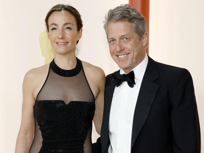 Hugh Grant attended the Oscars with wife Anna Eberstein. Picture: Getty Images