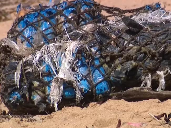 Police are investigating after a suspicious package, believed to be drugs, washed up on Sydney's Malabar Beach, forcing the council to shut it down. Picture: 7News