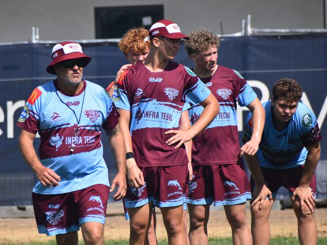 Todd Hansen with his troops at a training session.