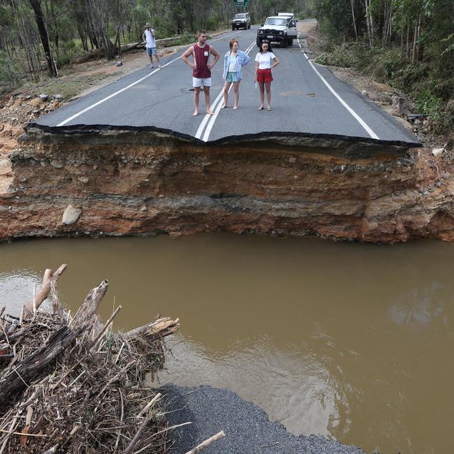 Flood damage at Springbrook in 2017. Picture Glenn Hampson