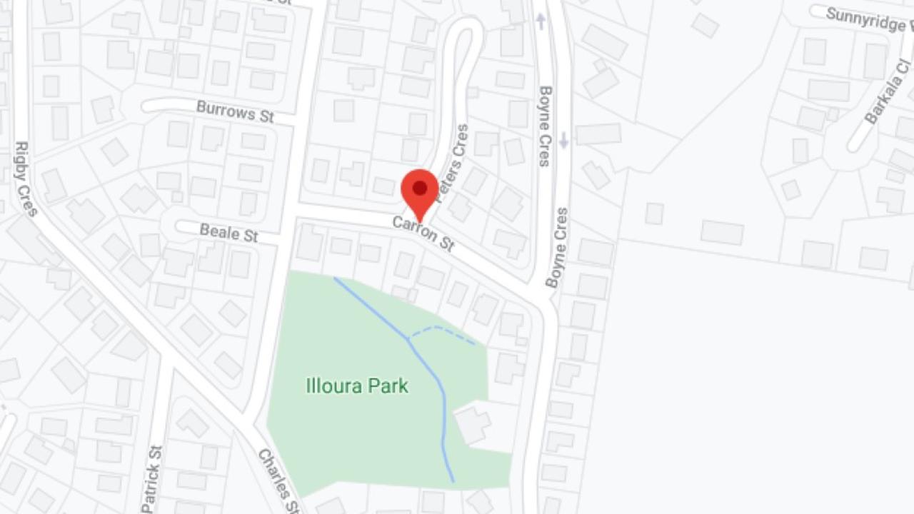 The red pointer shows the location where Two dark coloured sedans were involved in a T-bone crash which has blocked Charles Street near the intersection of Carron Street at West Gladstone.