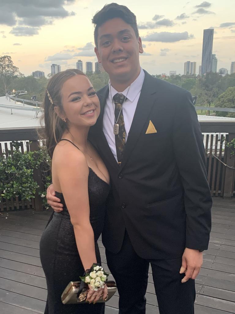 Laura Gray and Zac Matthews at the 2021 Springfield Central State High School Year 12 formal on the 17th of November 2021. Picture: Supplied