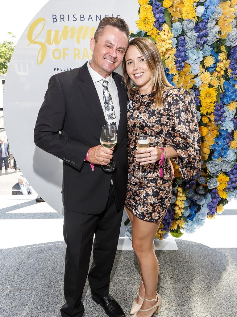 Patrick Donohue and Catherine King at the Brisbane Racing Club's grand unveiling of the refurbished Guineas Room. Picture: Jared Vethaak