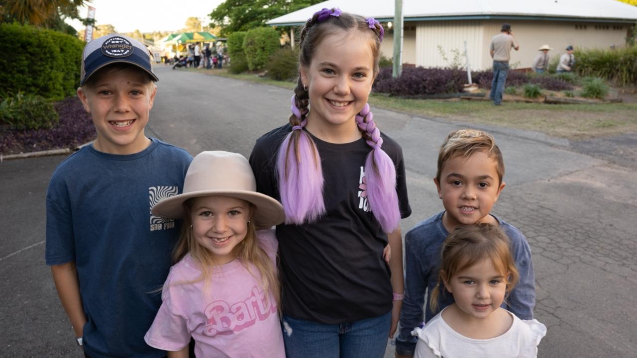 Henry, Ava, Charlee, Beau and Lola at the Gympie Show, Thursday May 18, 2023 Picture: Christine Schindler