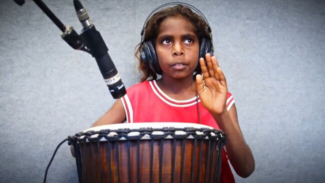 A Bulman School student in the Nidjarra music video. Picture: YouTube