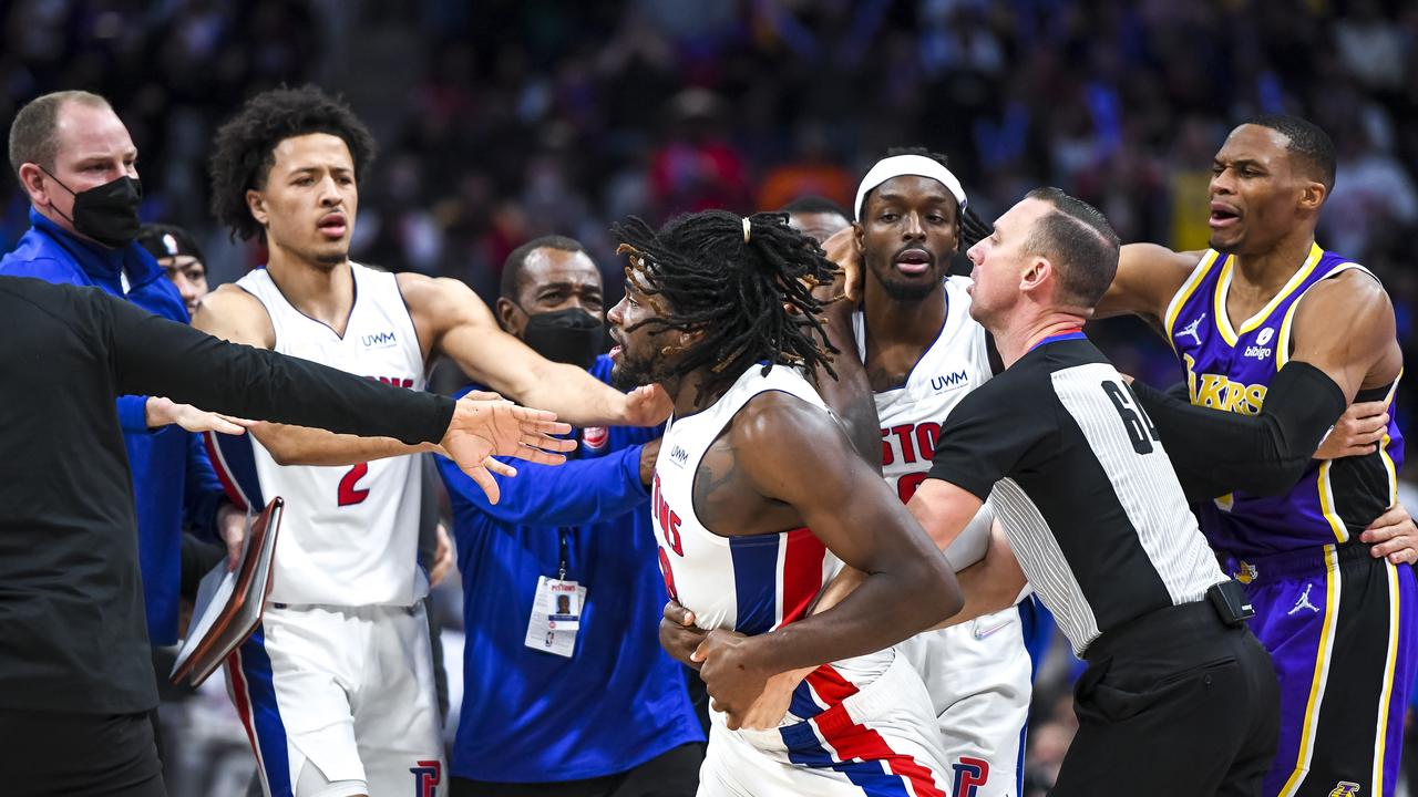 Isaiah Stewart was hot as a pistol. Photo by Nic Antaya/Getty Images.