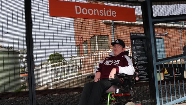 Bradley Seymour is one of many residents who are unable to use Doonside station due to its lack of disability access.
