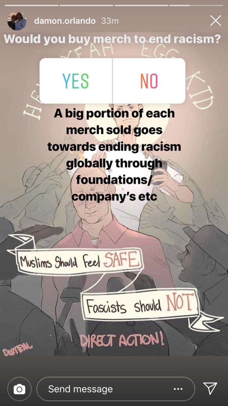 Friends want to create merchandise to spread the message.