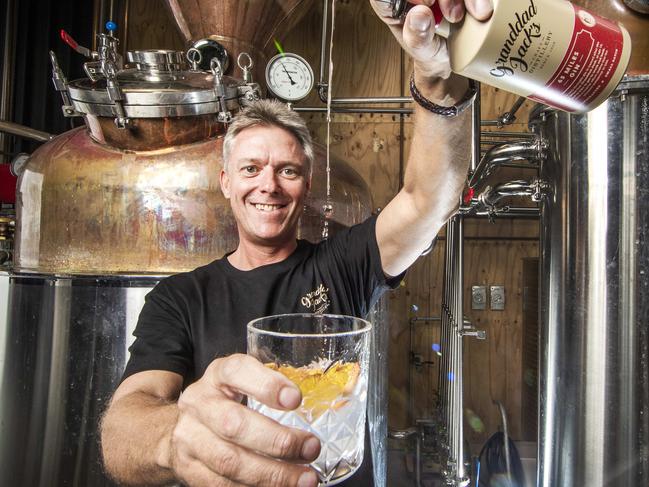 David Ridden, owner of Granddad Jack's distillery. Rapid red tape busting has kept the craft brewing industry alive, with changes to the law allowing for online, phone and home delivery sales meaning some artisan operators have even put on overtime for workers.Picture: NIGEL HALLETT