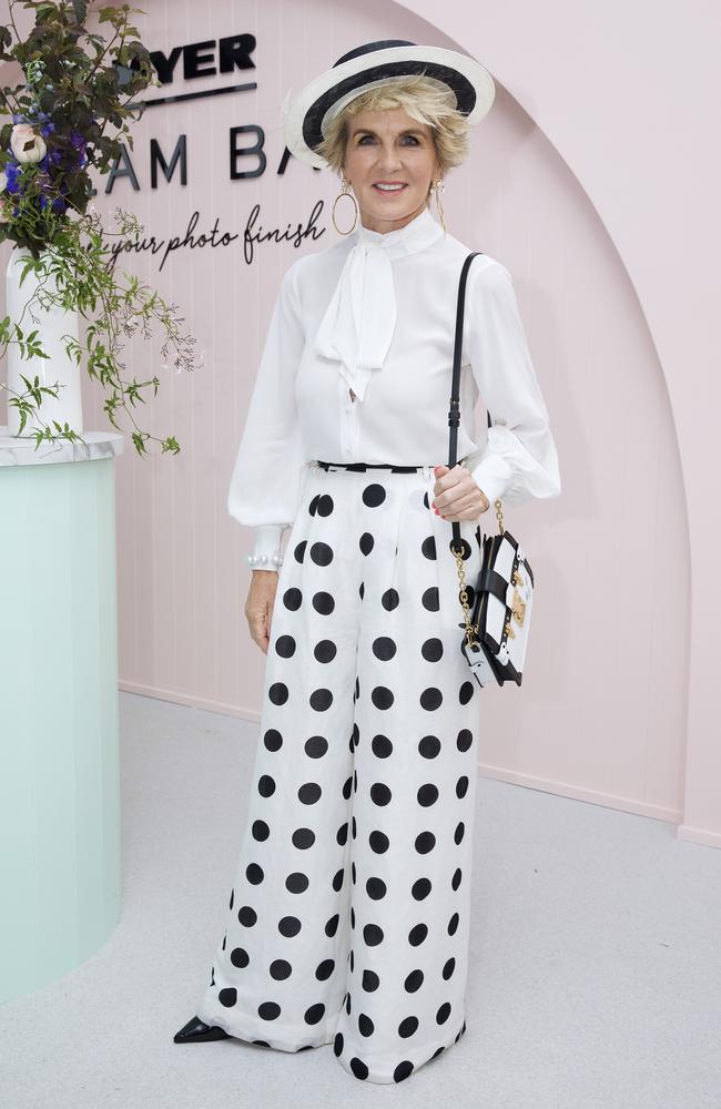 Julie Bishop rocked both black and white. Picture: Mackenzie Sweetnam/Getty Images.