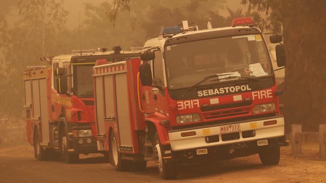 Fire trucks in Buchan. Picture: David Crosling