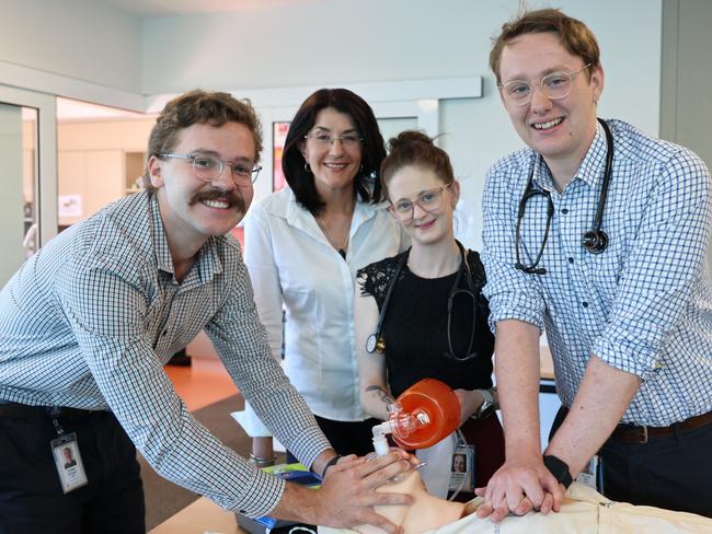 State health minister Jacquie Petrusma with graduate doctors at the Royal Hobart Hospital. Picture: supplied