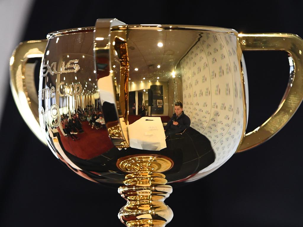 The Melbourne Cup trophy will be carried during the parade. Picture: Vince Caligiuri/AAP