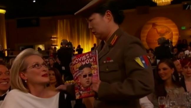 Um ... Meryl Streep and her biggest fan, played by Margaret Cho. Picture: Golden Globes