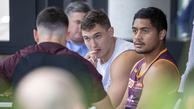 The Broncos players had no more info than anyone else. (AAP Image/Glenn Hunt) 