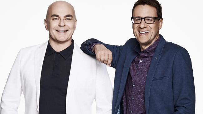 Hosts Neale Whitaker and Andrew Winter. Picture: Foxtel