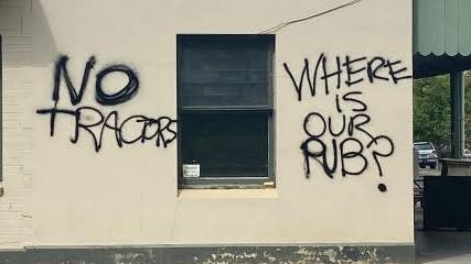 Maffra's Macalister Hotel has become the target of graffiti vandals. Picture: Supplied