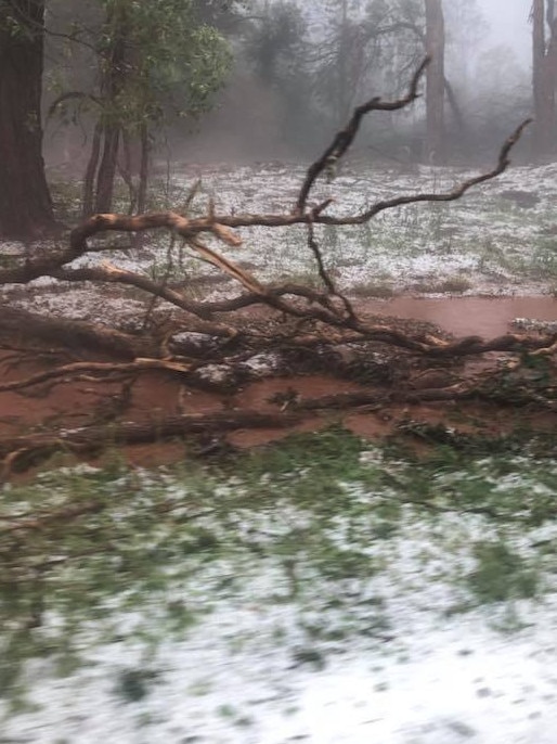 The aftermath of the storm between Kingaroy and Nanango. Picture: Kelly Randall