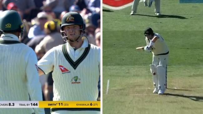 Perplexed Steve Smith gone LBW for just 11