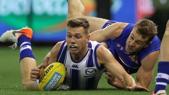 North Melbourne midfielder Shaun Higgins looks set for a move to Geelong. Picture: Michael Klein