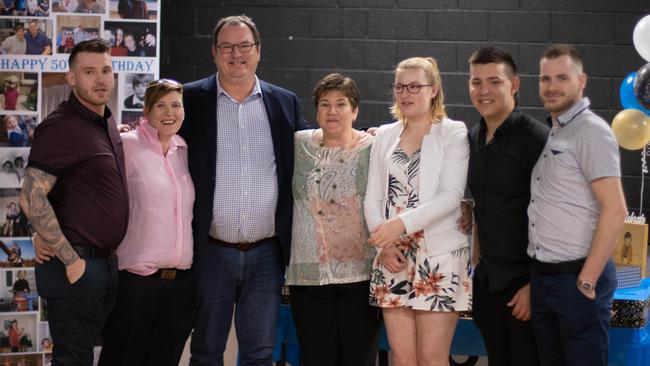 The last family photo at Gavin's 50th birthday party.