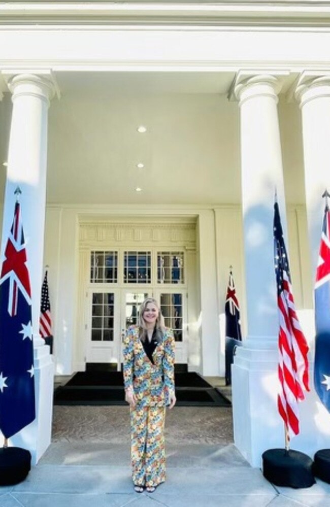 Australian of the Year Taryn Brumfitt at the White House for the state dinner. Picture: Supplied