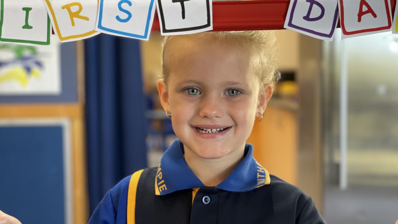 Nylah Hopf – Gympie South State School prep students on first day, Monday January 22, 2024.