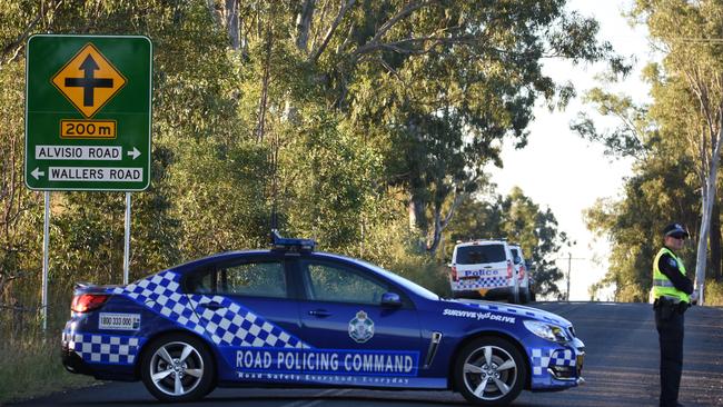 Police set up an exclusion zone in the aftermath of the shooting. Picture: AAP Image/Sarah Motherwell