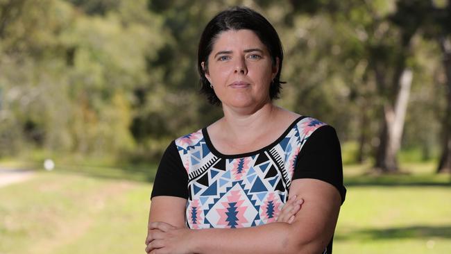 Qantas customer Kim Findlay has been offered $700 credit only for a return flight from the USA, or a $29 voucher for a refund of her cancelled flight from the USA after the coronavirus outbreak. Picture Glenn Hampson