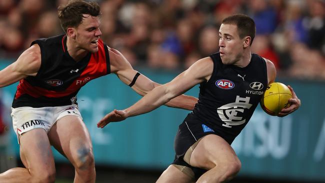 Matt Owies and Carlton’s small forwards need to keep Sydney’s running defenders accountable. Picture: Michael Klein.