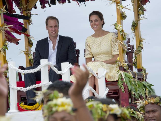 Getting the royal treatment. William and Kate during their 2012 visit. Picture: Arthur Edwards/Gettty Images)