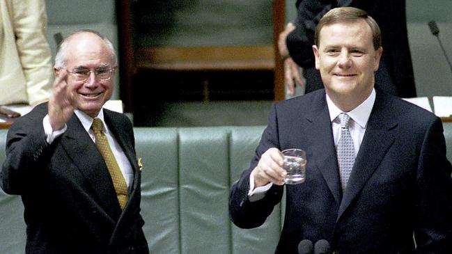 Then prime minister John Howard and then treasurer Peter Costello in May 2000. Picture: AAP