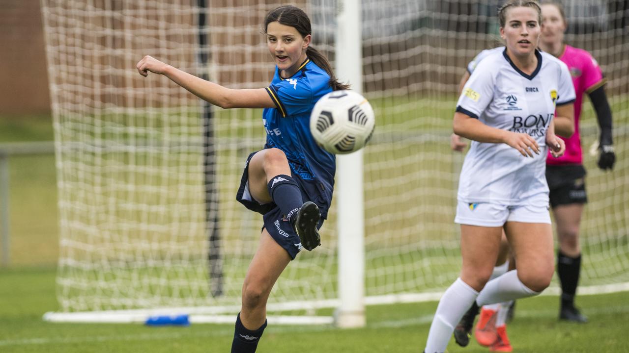 Lucy Major has been a key player for Mitchelton FC since making the switch from the South West Queensland Thunder. Picture: Kevin Farmer