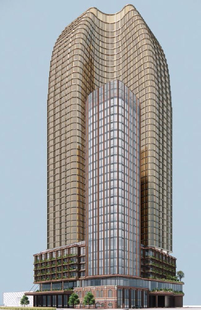 An artist's impression of the dual towers proposed for 63-83 Kings Way in Southbank. Picture: Supplied