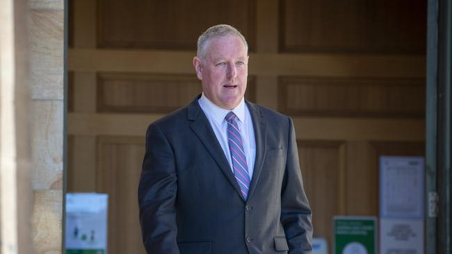 Troy Bell MP leaves the Adelaide Magistrates court Tuesday ,May,10,2022.Picture Mark Brake