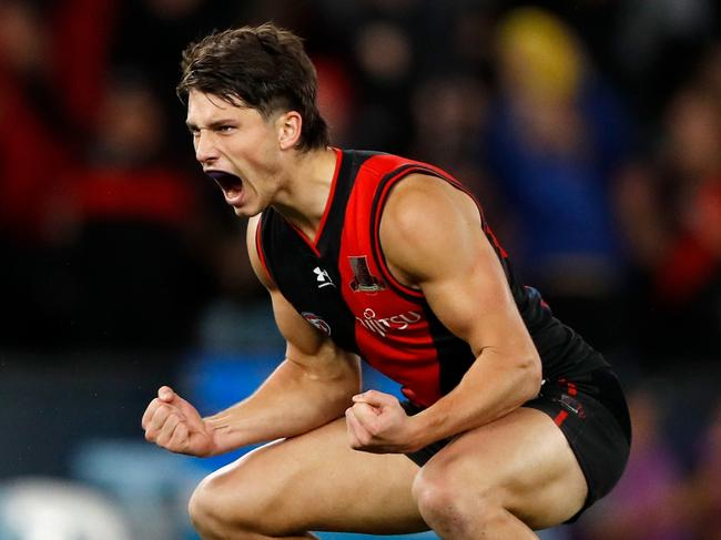 Archie Perkins says he wants to stay a Bomber. Picture: Dylan Burns/AFL Photos via Getty Images