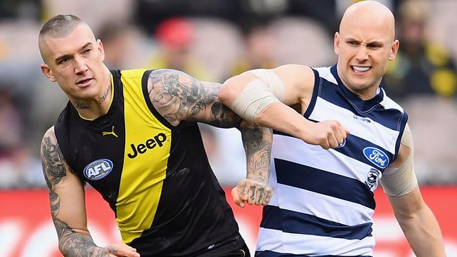 What a match-up. Dustin Martin v Gary Ablett. Picture: Getty