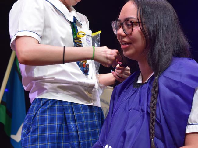 Year 12 students at Loreto College 'Rocked the Chop' for the Cancer Council's Ponytail Project.