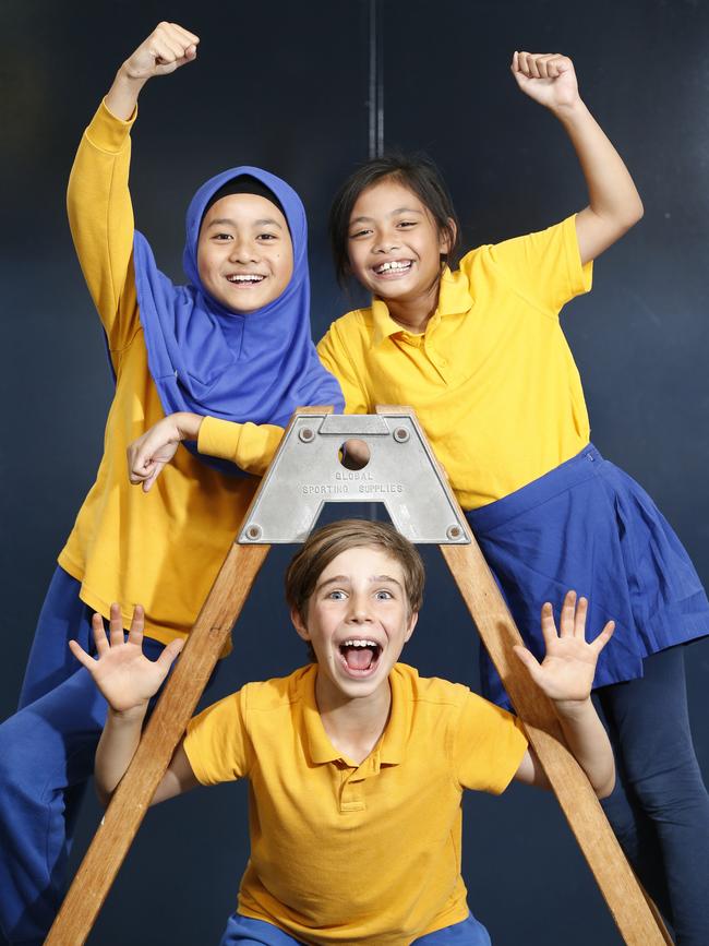 The students head up the NAPLAN ladder after improving the school’s results in their Grade 3 testing last year. Picture: David Caird