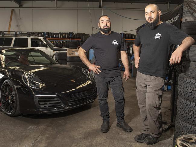 Best of Melbourne Mechanic: The Wheel Gallery. Co-owners brothers L-R  Bassam and Hassan Halwani. November 19th 2019. Picture: Ellen Smith