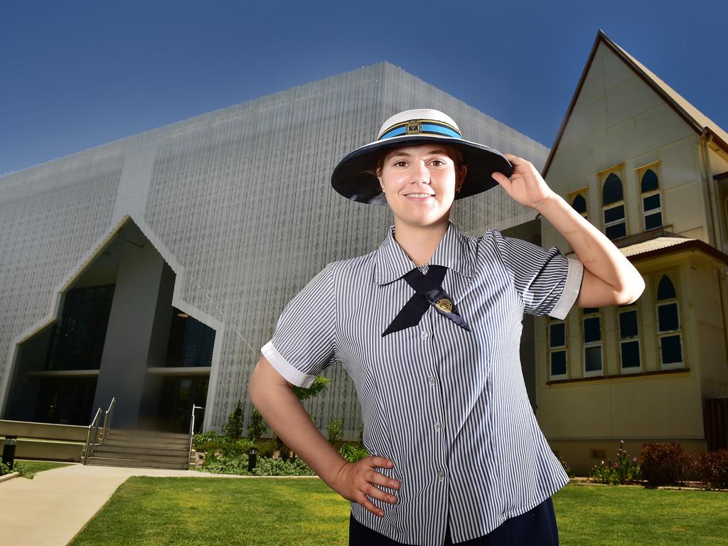 Chloe Dickinson, 17, in the new $19 million three-storey East Precinct building at St PatrickÃ&#149;s College Townsville. Picture: Shae Beplate.