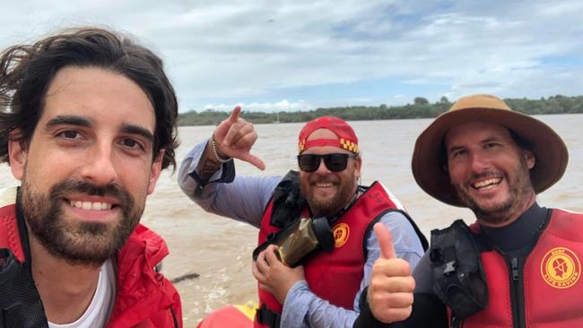 ‘Just started crying’: Strangers help flooded-in dad see twins’ birth